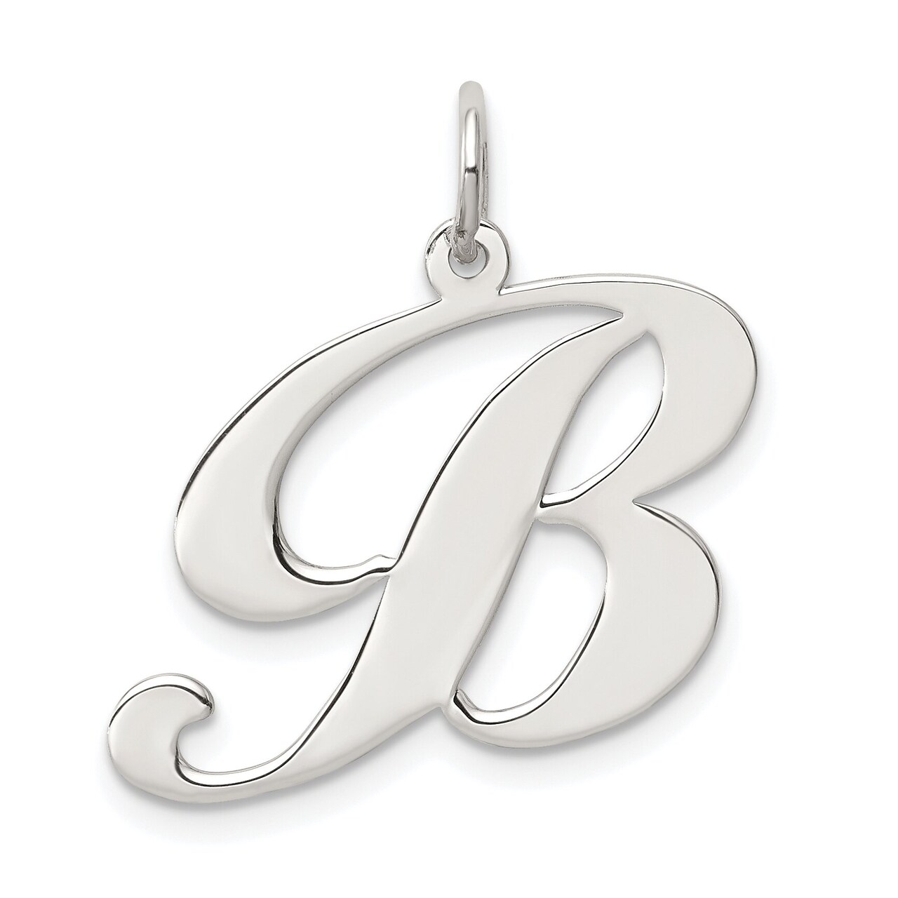 Sterling Silver Large Script Initial Letter B Charm Jewerly 21mm x 24mm